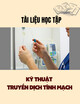 Tài liệu học tập Kỹ thuật truyền dịch tĩnh mạch